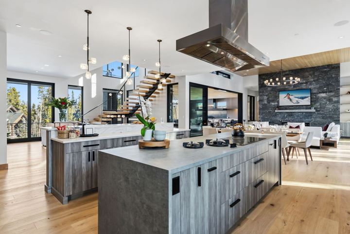 Chef's kitchen with dual islands and Monogram appliances